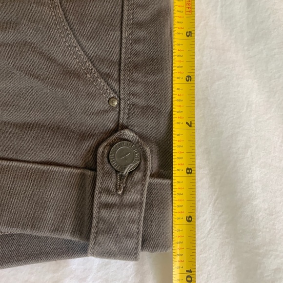 Muted Olive Denim Shorts - Picture 4 of 4